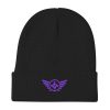 Purple Embroidered Logo Beanie | Cotton Blend
