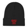 Red Embroidered Brand Logo Beanie | Cotton Blend