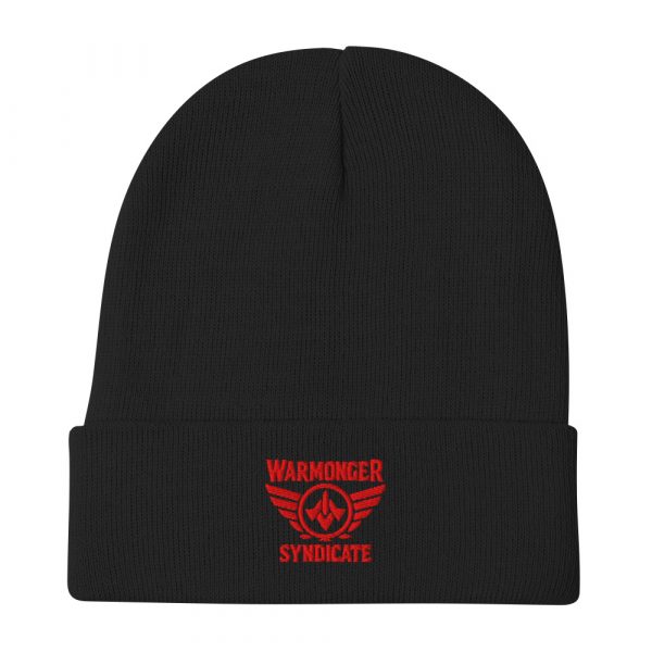 Red Embroidered Brand Logo Beanie | Cotton Blend