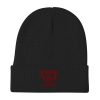 Maroon Embroidered Brand Logo Beanie | Cotton Blend