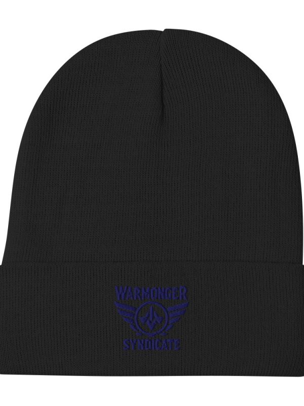 Navy Embroidered Brand Logo Beanie | Cotton Blend