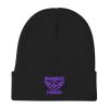 Purple Embroidered Brand Logo Beanie | Cotton Blend