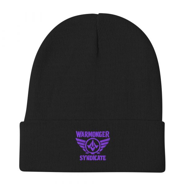 Purple Embroidered Brand Logo Beanie | Cotton Blend