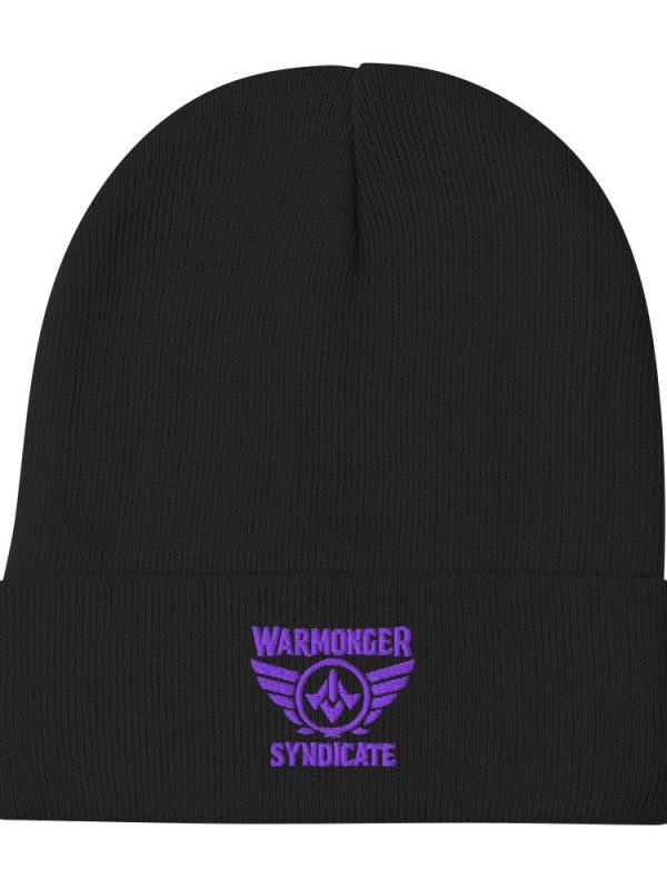 Purple Embroidered Brand Logo Beanie | Cotton Blend