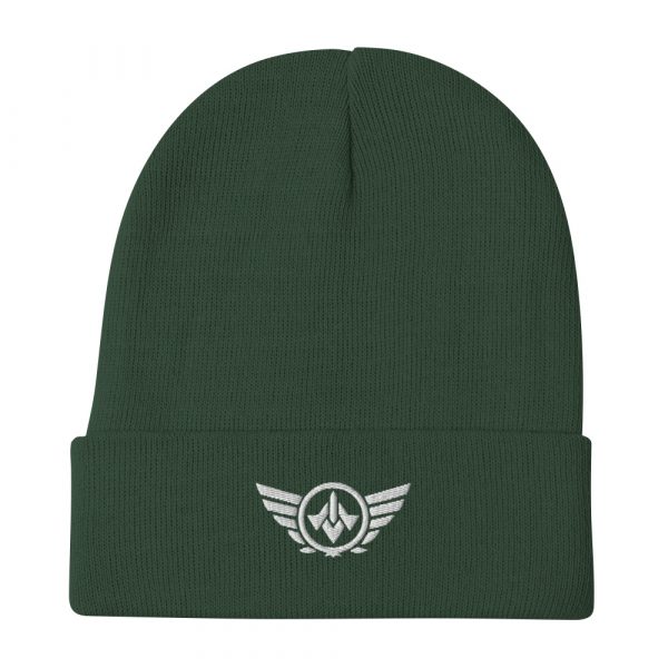 White Embroidered Logo Beanie | Cotton Blend