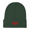 Red Embroidered Logo Beanie | Cotton Blend