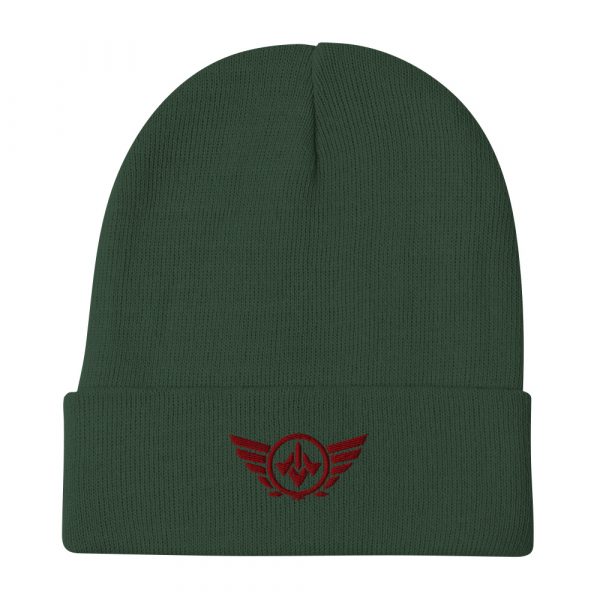 Maroon Embroidered Logo Beanie | Cotton Blend