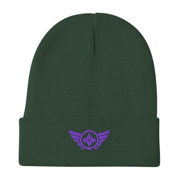 Purple Embroidered Logo Beanie | Cotton Blend