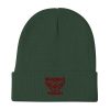 Maroon Embroidered Brand Logo Beanie | Cotton Blend