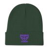 Purple Embroidered Brand Logo Beanie | Cotton Blend