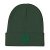 Kelly Green Embroidered Brand Logo Beanie | Cotton Blend