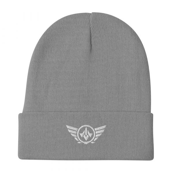 White Embroidered Logo Beanie | Cotton Blend