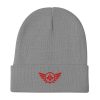 Red Embroidered Logo Beanie | Cotton Blend