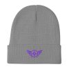 Purple Embroidered Logo Beanie | Cotton Blend