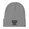 Black Embroidered Brand Logo Beanie | Cotton Blend