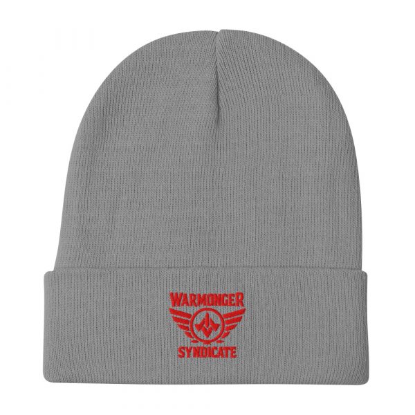 Red Embroidered Brand Logo Beanie | Cotton Blend