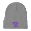Purple Embroidered Brand Logo Beanie | Cotton Blend