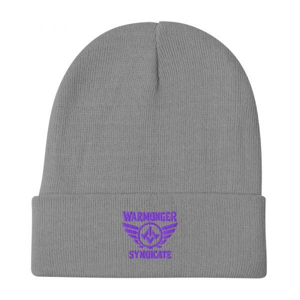 Purple Embroidered Brand Logo Beanie | Cotton Blend