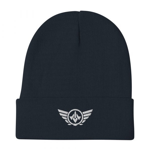 White Embroidered Logo Beanie | Cotton Blend