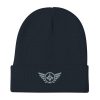 Grey Embroidered Logo Beanie | Cotton Blend
