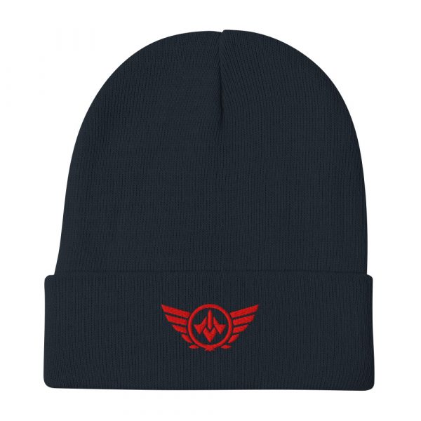 Red Embroidered Logo Beanie | Cotton Blend
