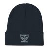 Grey Embroidered Brand Logo Beanie | Cotton Blend