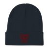Maroon Embroidered Brand Logo Beanie | Cotton Blend