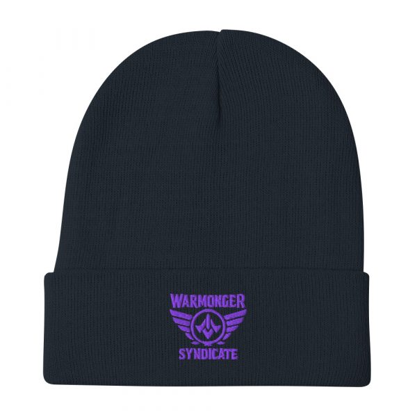 Purple Embroidered Brand Logo Beanie | Cotton Blend