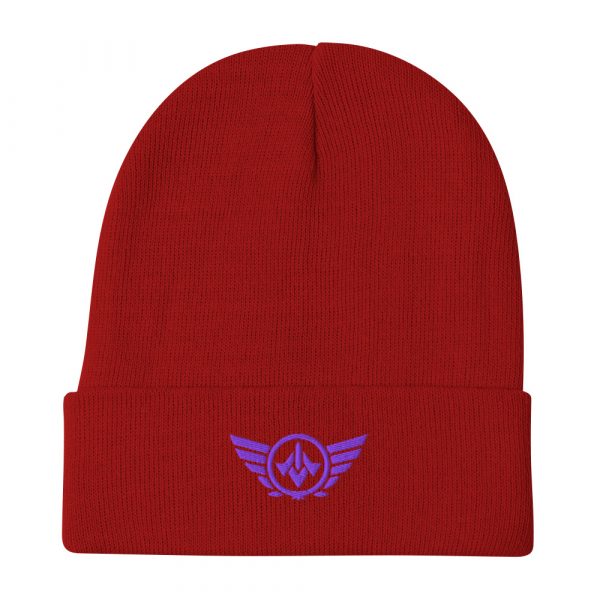 Purple Embroidered Logo Beanie | Cotton Blend