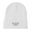 Grey Embroidered Logo Beanie | Cotton Blend