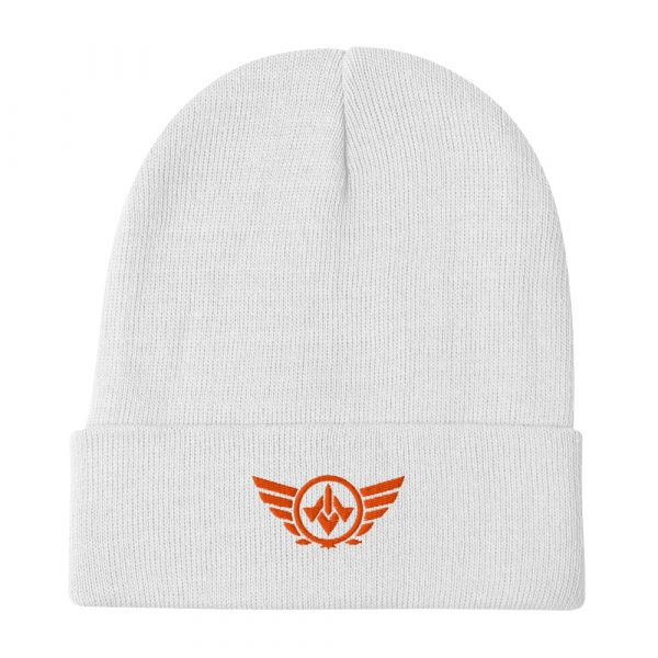 Orange Embroidered Logo Beanie | Cotton Blend