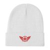 Red Embroidered Logo Beanie | Cotton Blend