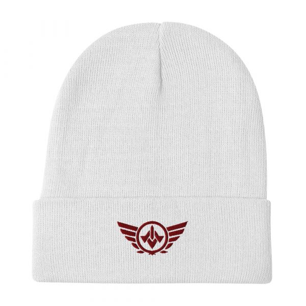 Maroon Embroidered Logo Beanie | Cotton Blend