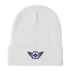 Navy Embroidered Logo Beanie | Cotton Blend