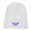 Purple Embroidered Logo Beanie | Cotton Blend