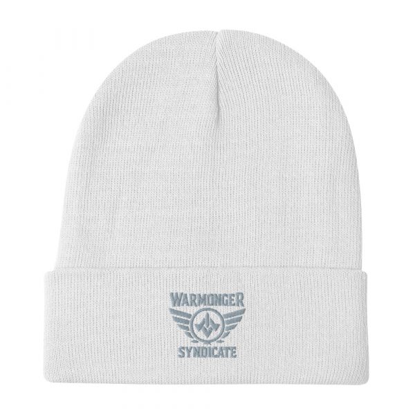 Grey Embroidered Brand Logo Beanie | Cotton Blend