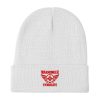 Red Embroidered Brand Logo Beanie | Cotton Blend