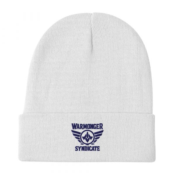 Navy Embroidered Brand Logo Beanie | Cotton Blend
