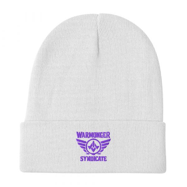 Purple Embroidered Brand Logo Beanie | Cotton Blend