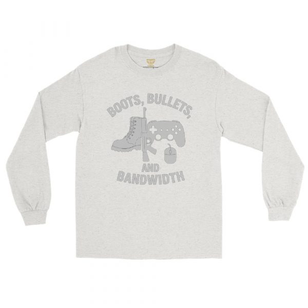 mens-long-sleeve-shirt-ash-front-68c1799237436.jpg Boots, Bullets, and Bandwidth Long Sleeve | Classic | 2-5X