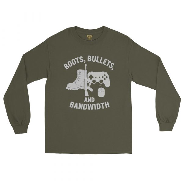 mens-long-sleeve-shirt-military-green-front-68c179922f40e.jpg Boots, Bullets, and Bandwidth Long Sleeve | Classic | 2-5X