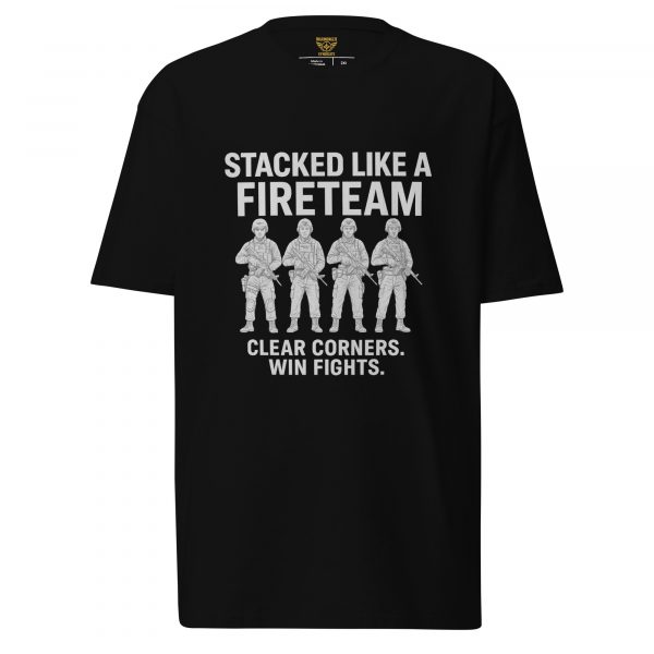 mens-premium-heavyweight-tee-black-front-68c0be50ad218.jpg Stacked Like A Fireteam Tee | Premium Heavyweight | 2-4X