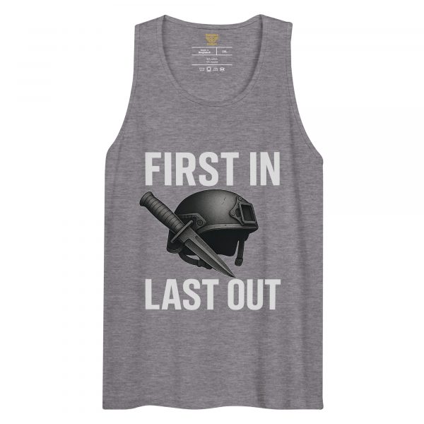 mens-premium-tank-top-athletic-heather-front-68c16fd33a2fc.jpg First In Last Out Tank Top | Premium | 2-3X