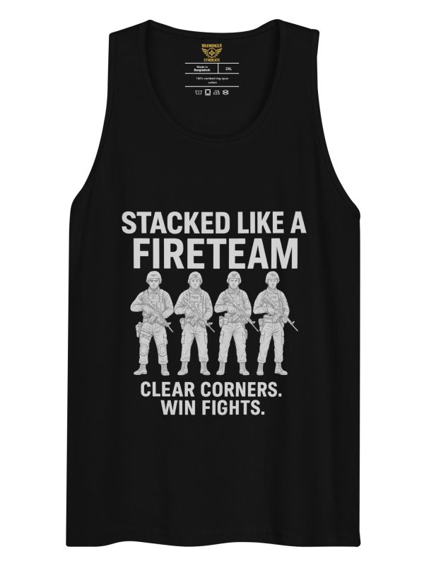 mens-premium-tank-top-black-front-68c1700bc890b.jpg Stacked Like A Fireteam Tank Top | Premium | 2-3X