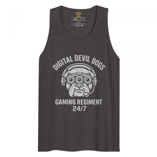 mens-premium-tank-top-charcoal-heather-front-68c16f2cddc33.jpg Digital Devil Dogs Tank Top | Premium | 2-3X