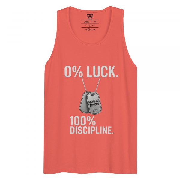 mens-premium-tank-top-coral-front-68c16e6b86a14.jpg 0% Luck 100% Discipline Tank Top | Premium | 2-3X