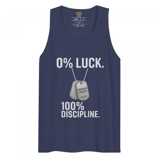 mens-premium-tank-top-harbor-blue-front-68c16e6b84e19.jpg 0% Luck 100% Discipline Tank Top | Premium | 2-3X