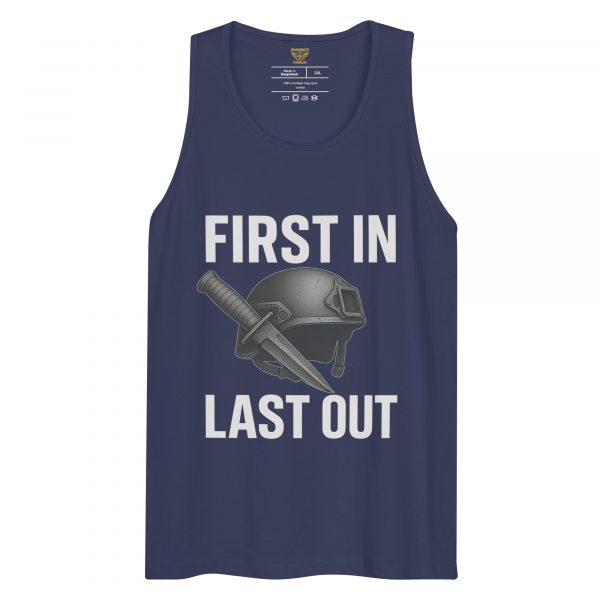 mens-premium-tank-top-harbor-blue-front-68c16fd3389b7.jpg First In Last Out Tank Top | Premium | 2-3X