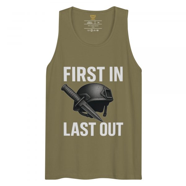 mens-premium-tank-top-military-green-front-68c16fd3391b2.jpg First In Last Out Tank Top | Premium | 2-3X