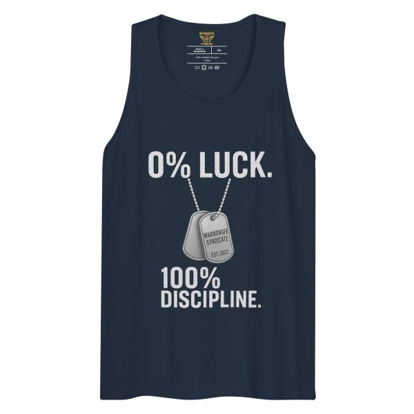 mens-premium-tank-top-navy-front-68c16e6b83702.jpg 0% Luck 100% Discipline Tank Top | Premium | 2-3X